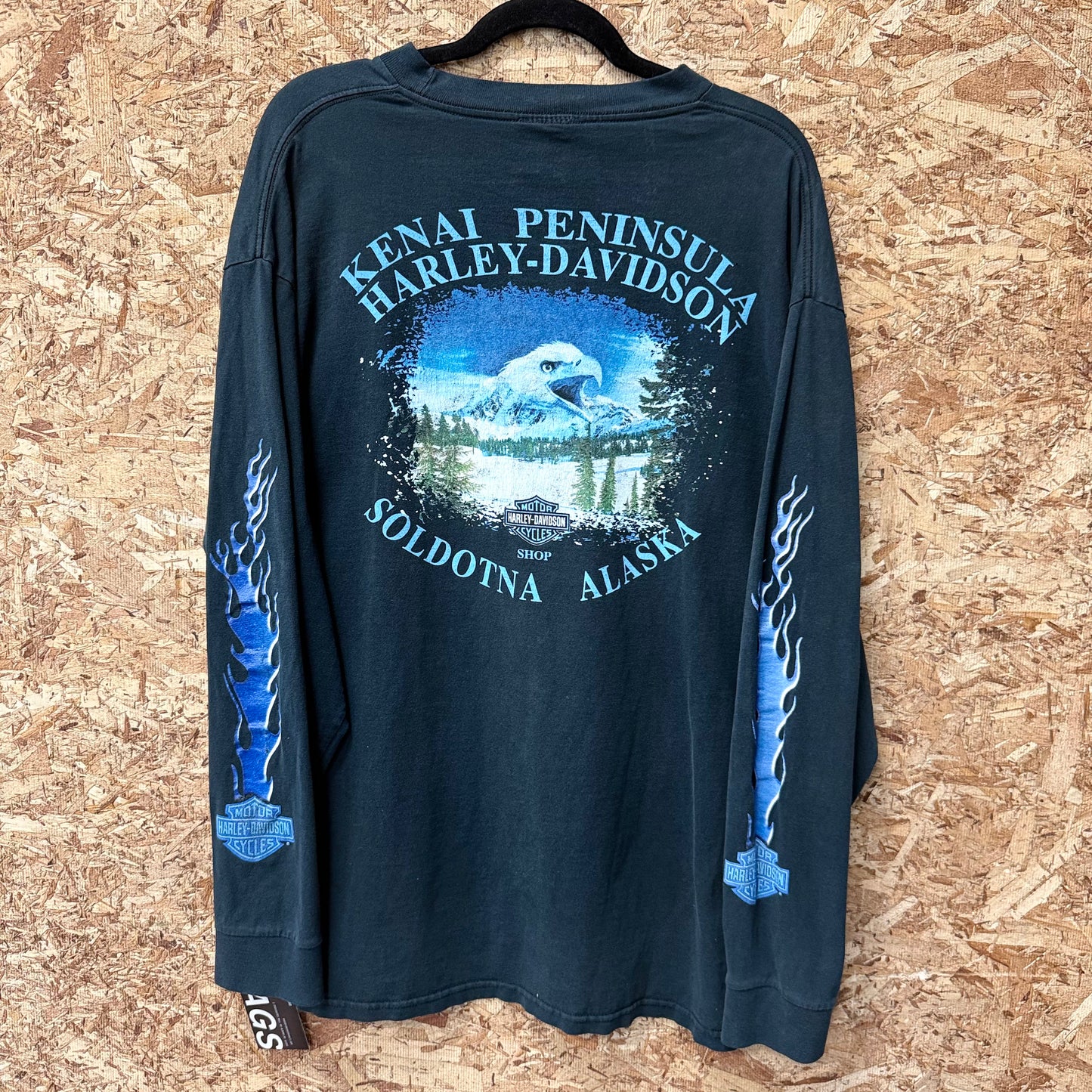 Vintage Harley Davidson Blue flame long sleeve