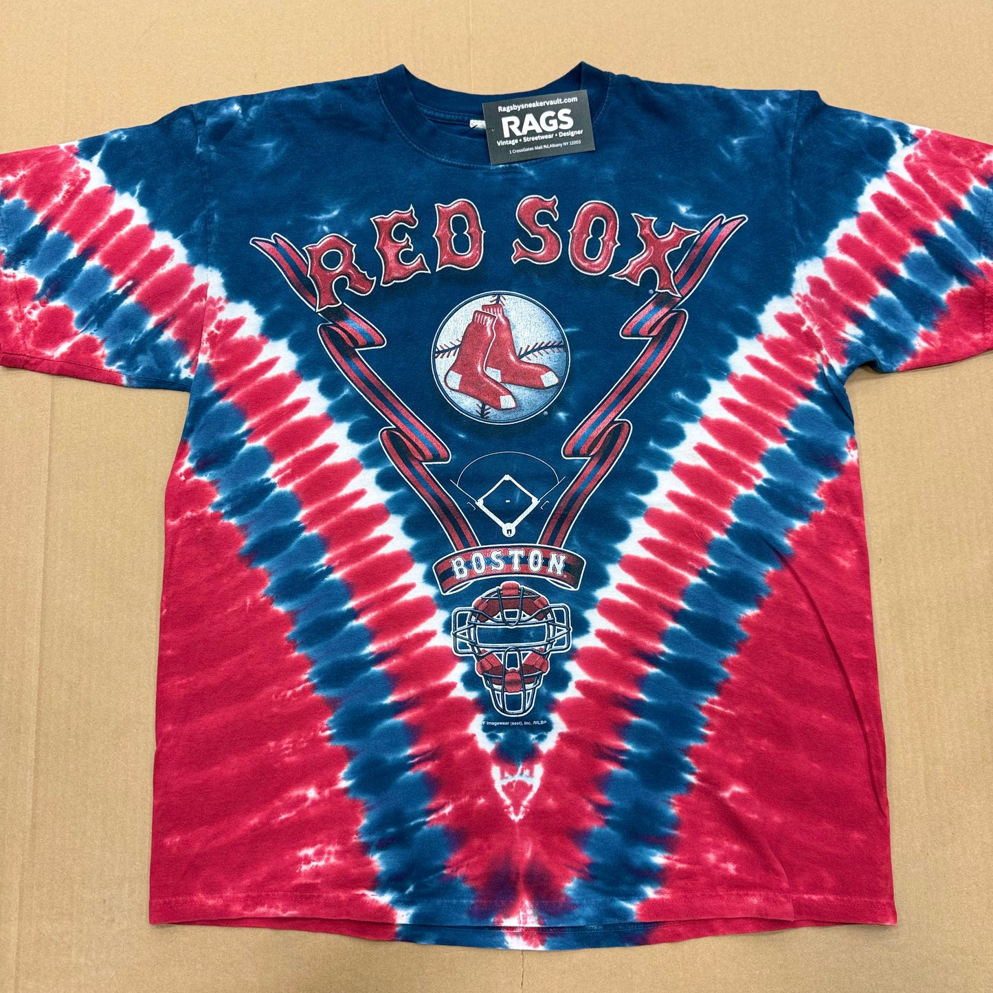 Vintage liquid blue tie-dye Red Sox T-shirt