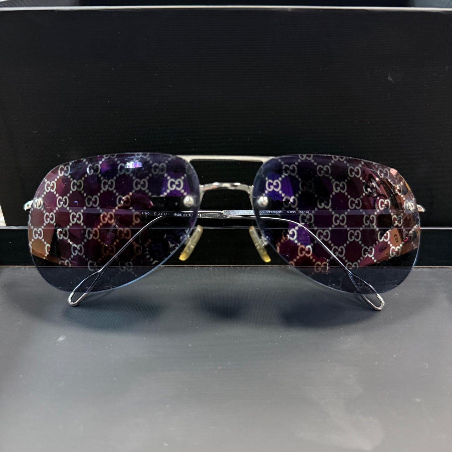 Gucci Sunglasses 1292/S/B YB7N7 59 16 Black Silver Color Vintage