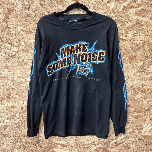 Vintage Harley Davidson Blue lighting long sleeve size Large