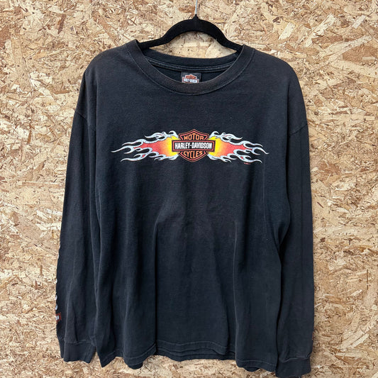Vintage Harley Davidson Flame long sleeve SIZE  XL