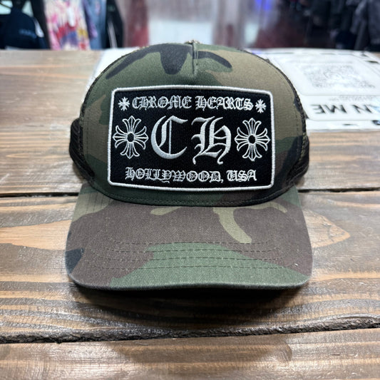 Chrome hearts Camo Hollywood trucker hat