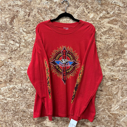 Vintage JP Cycles Flame Long sleeve size XL