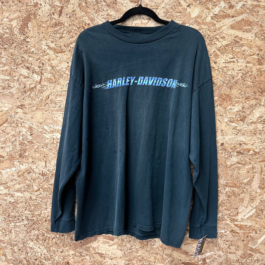 Vintage Harley Davidson Blue flame long sleeve